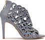 Kazar Blauwe peep toe laarzen met opvallende cut-out bovenkant Blue Dames - Thumbnail 2