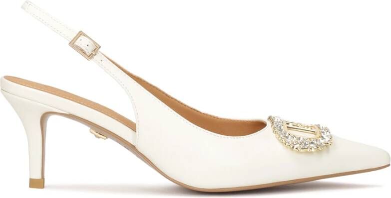 Kazar Bruiloft lage stiletto-pompen met sieradenversiering Beige Dames