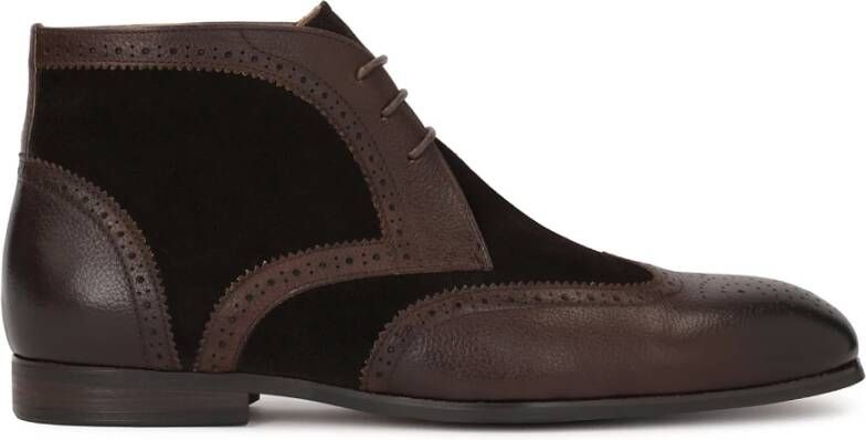 Kazar Bruine Brogue-Style Enkellaarzen Brown Heren