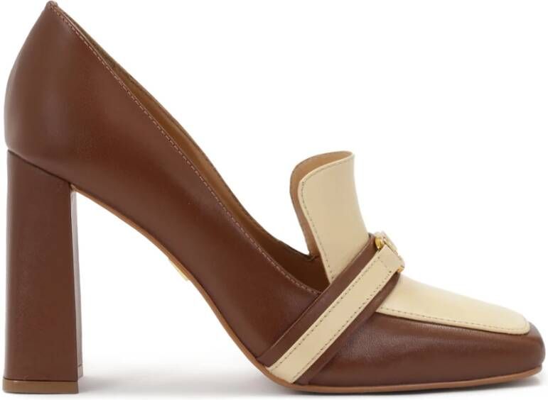 Kazar Bruine en beige pumps op een paal Brown Dames