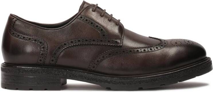 Kazar Bruine halfschoenen met brogue decoratie Brown Heren