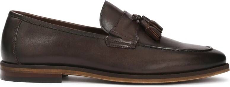 Kazar Bruine leren loafers met kwastjes Brown Heren