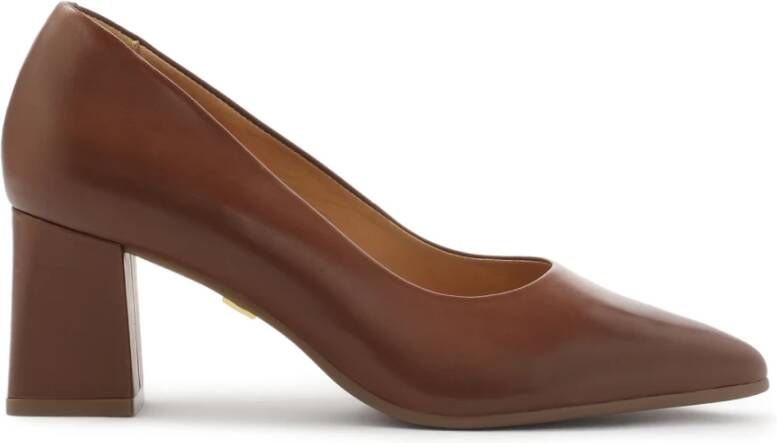 Kazar Bruine leren pumps op een paal Brown Dames