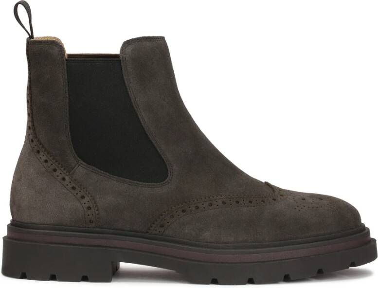 Kazar Bruine suède pantoffels met ornamenten Brown Heren