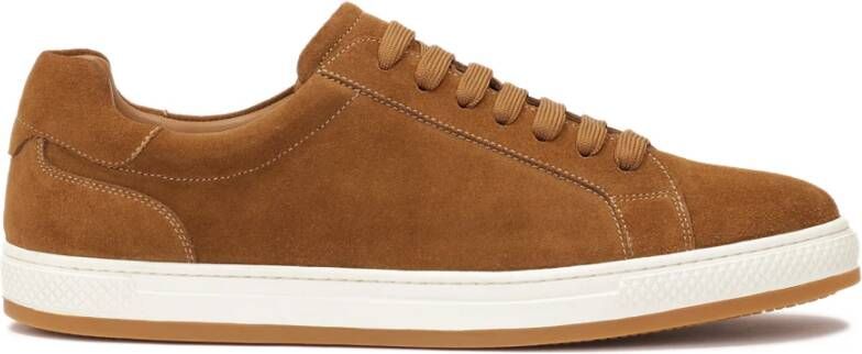 Kazar Bruine suède sneakers met witte zool Brown Heren