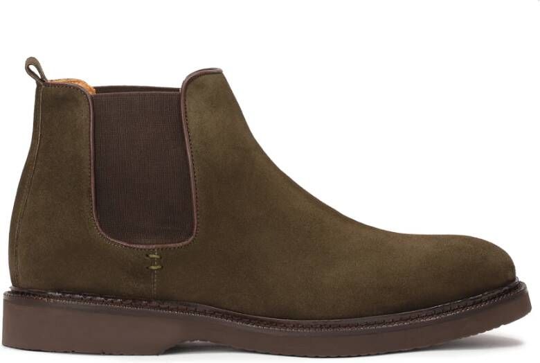 Kazar Casual Chelsea Laarzen in Khaki Suède Green Heren