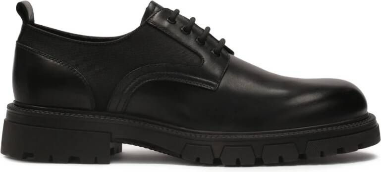 Kazar Casual zwarte halfschoenen gemaakt van gecombineerde materialen Black Heren