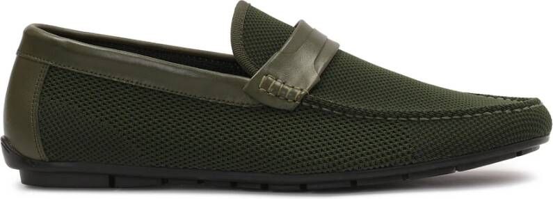 Kazar Comfortabele heren stoffen mocassins Green Heren