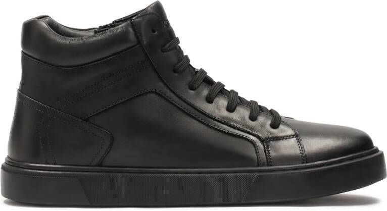 Kazar Comfortabele zwarte herensneakers met hoge schacht Black Heren