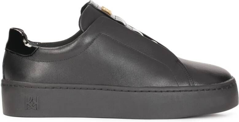 Kazar Dames comfortabele zwarte graanleren sneakers Black Dames