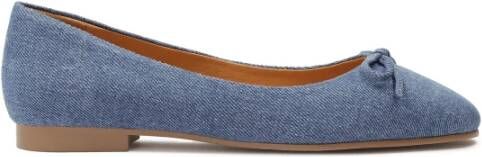 Kazar Denim ballerina's met strik Blue Dames