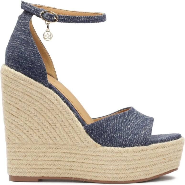 Kazar Denim sandalen op anker met band om de enkel Blue Dames