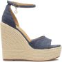 Kazar Denim sandalen op anker met band om de enkel Blue Dames - Thumbnail 1