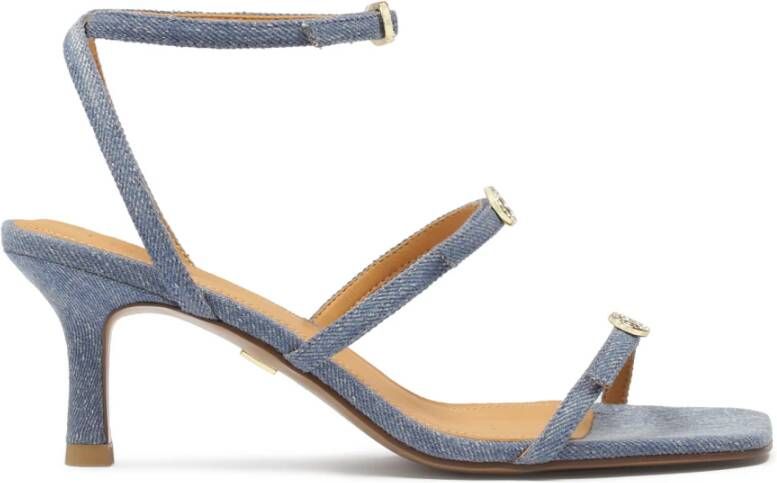 Kazar Denim stof sandalen met lage hak Blue Dames