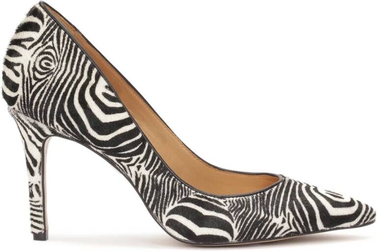 Kazar Dierenprint leren pumps met natuurlijke borstelharen Black Dames