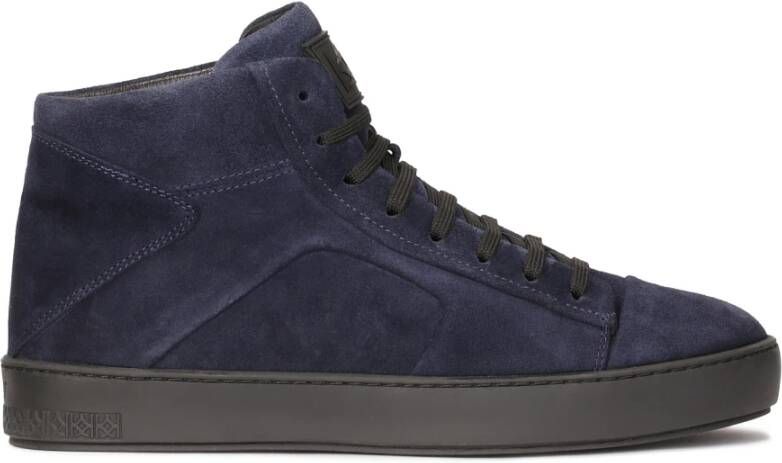 Kazar Donkerblauwe sneakers met hoge vetersluiting Blue Heren