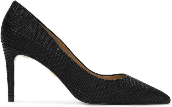 Kazar Elegante leren stilettohakken met reliëfpatroon Black Dames