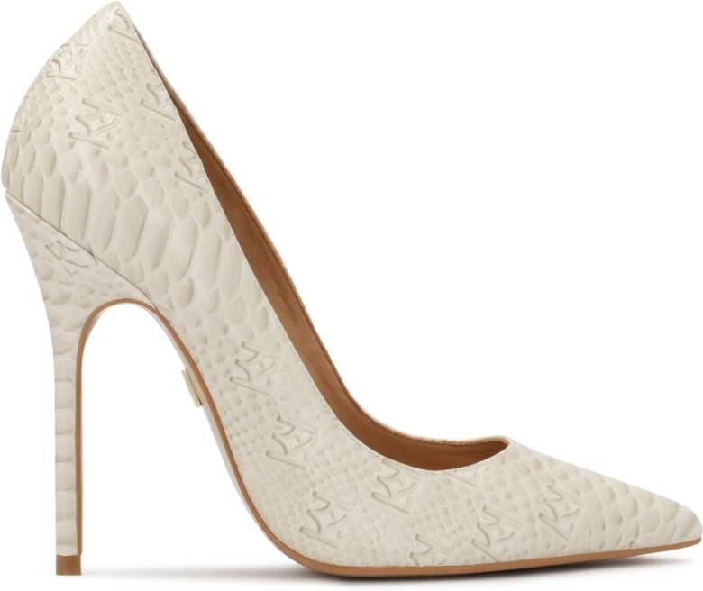 Kazar Elegante pumps met reliëfpatroon White Dames