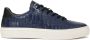 Kazar Studio Marineblauwe leren sneakers met reliëfpatroon Blue Heren - Thumbnail 1