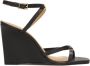 Kazar Gekruiste Banden Leren Plateau Sandalen Black Dames - Thumbnail 1