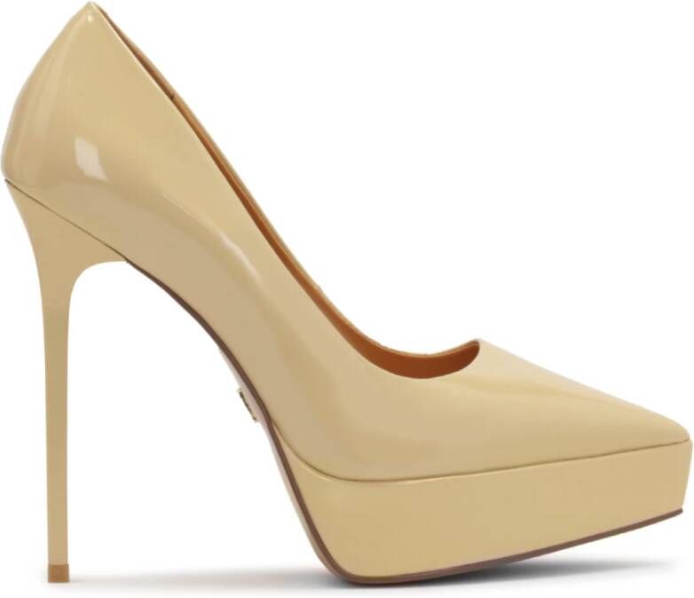 Kazar Gelakte beige platform pumps Beige Dames