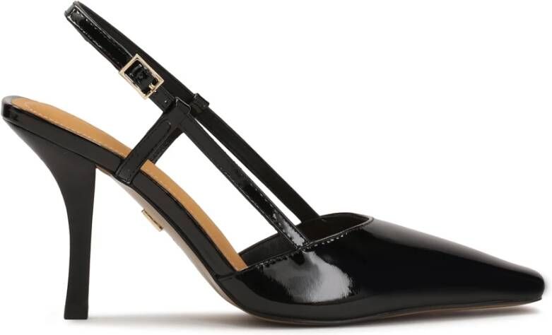 Kazar Gelakte pumps met open hiel Black Dames