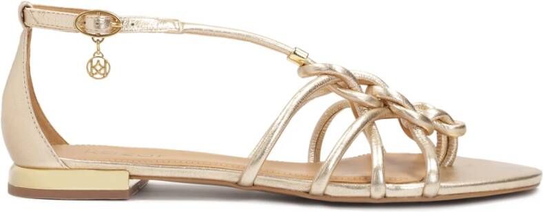 Kazar Gouden flip flop sandalen met elkaar verweven bandjes Yellow Dames