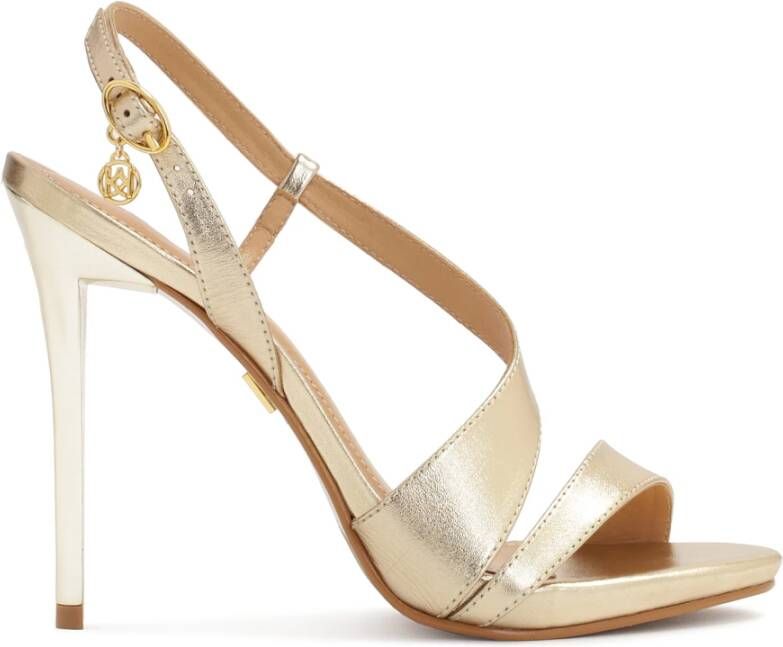 Kazar Gouden leren sandalen met hak Yellow Dames