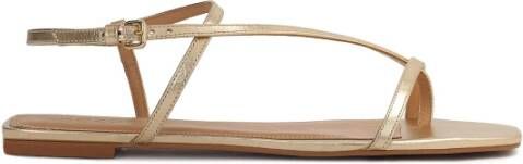 Kazar Gouden leren sandalen op een platte hak Yellow Dames