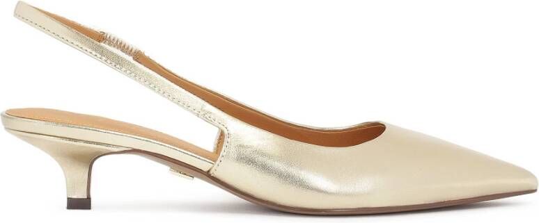 Kazar Gouden open teen pumps met kittenhak Yellow Dames