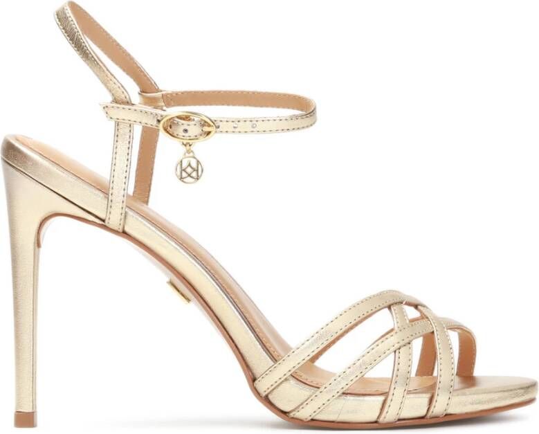 Kazar Gouden sandalen met gevlochten bandjes Yellow Dames