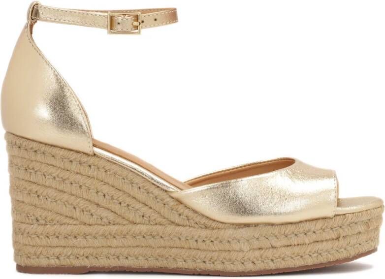 Kazar Gouden sandalen op anker bedekt met jute koord Yellow Dames