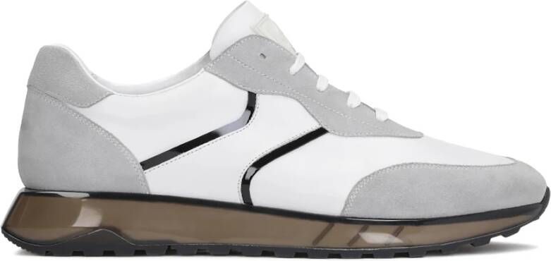 Kazar Grijze en witte sneakers voor heren met halftransparante zool Multicolor Heren