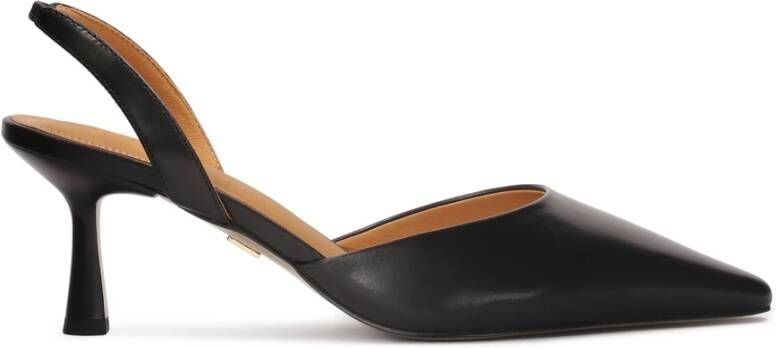 Kazar Halfopen leren pumps Black Dames