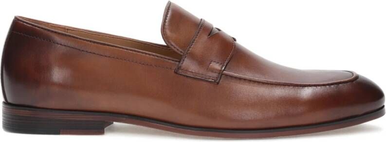 Kazar Heren klassieke bruin lederen loafers Brown Heren