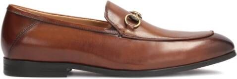 Kazar Heren leren loafers met een metalen decoratie Brown Heren