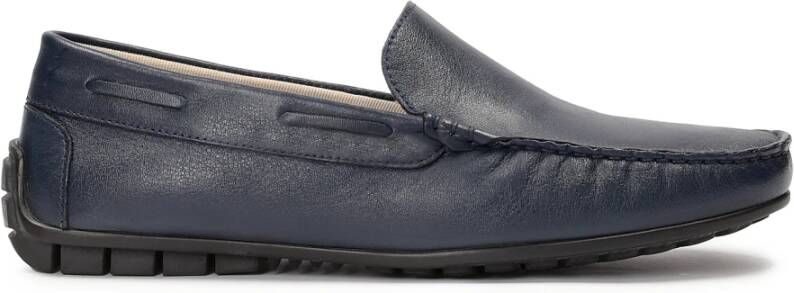 Kazar Heren leren mocassins op een elastische zool Blue Heren