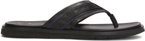 Kazar Heren leren slippers Black Heren