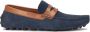 Kazar Heren marineblauwe mocassins met bruine leren inzetstukken Blue Heren - Thumbnail 1