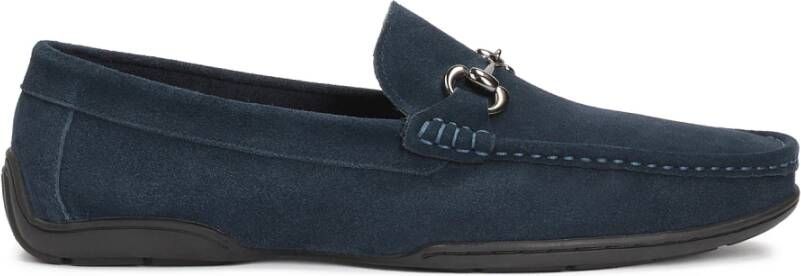 Kazar Heren suède mocassins met metalen decoratie Blue Heren