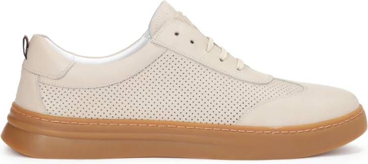 Kazar Heren suède sneakers op een bruine zool Beige Heren