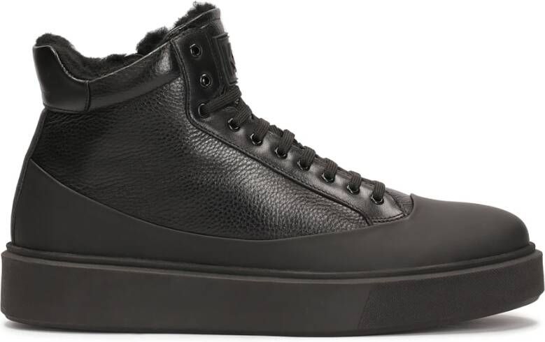 Kazar High-top sneakers met mat rubberen inzetstuk Black Heren