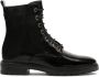 Kazar Klassieke lakleren kreukel sneakers Black Dames - Thumbnail 1