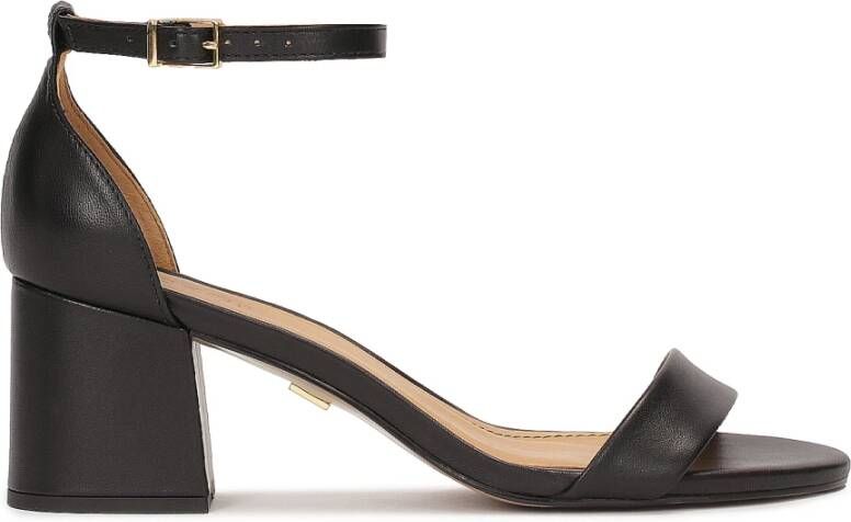 Kazar Klassieke zwarte bloksandalen met volledige hak Black Dames