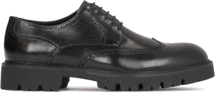 Kazar Klassieke zwarte brogues van echt leer Black Heren