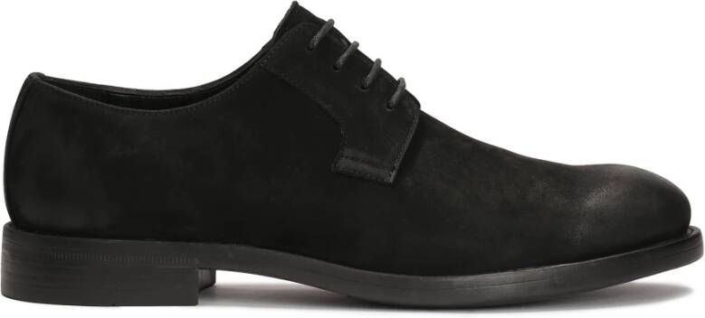 Kazar Klassieke zwarte nubuck halfschoenen Black Heren