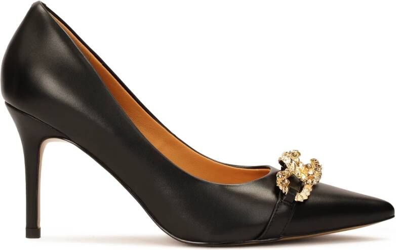 Kazar Klassieke zwarte pumps met hak versierd met ketting met kristallen Black Dames