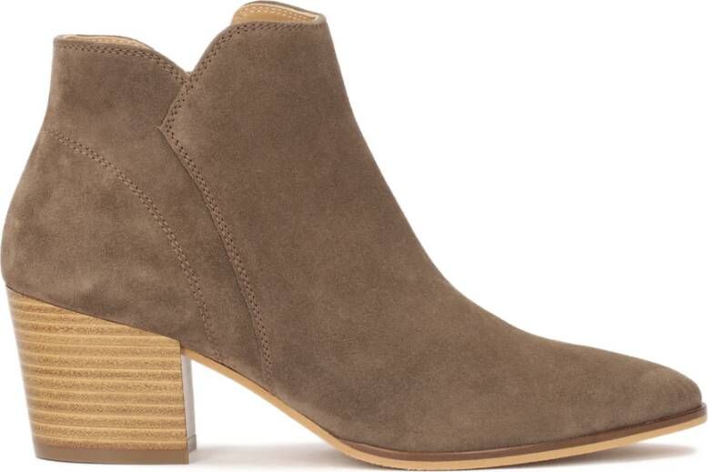 Kazar Lage cowboy laarzen in suède Beige Dames