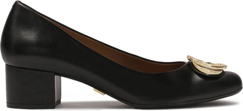 Kazar Lage leren pumps met metalen versiering Black Dames