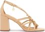 Kazar Leren flip flop sandalen met een paalhak Beige Dames - Thumbnail 1